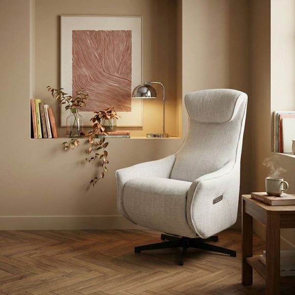 Cochyre - Fauteuil Relax Électrique Rotatif 1 Place - Tissu Gris