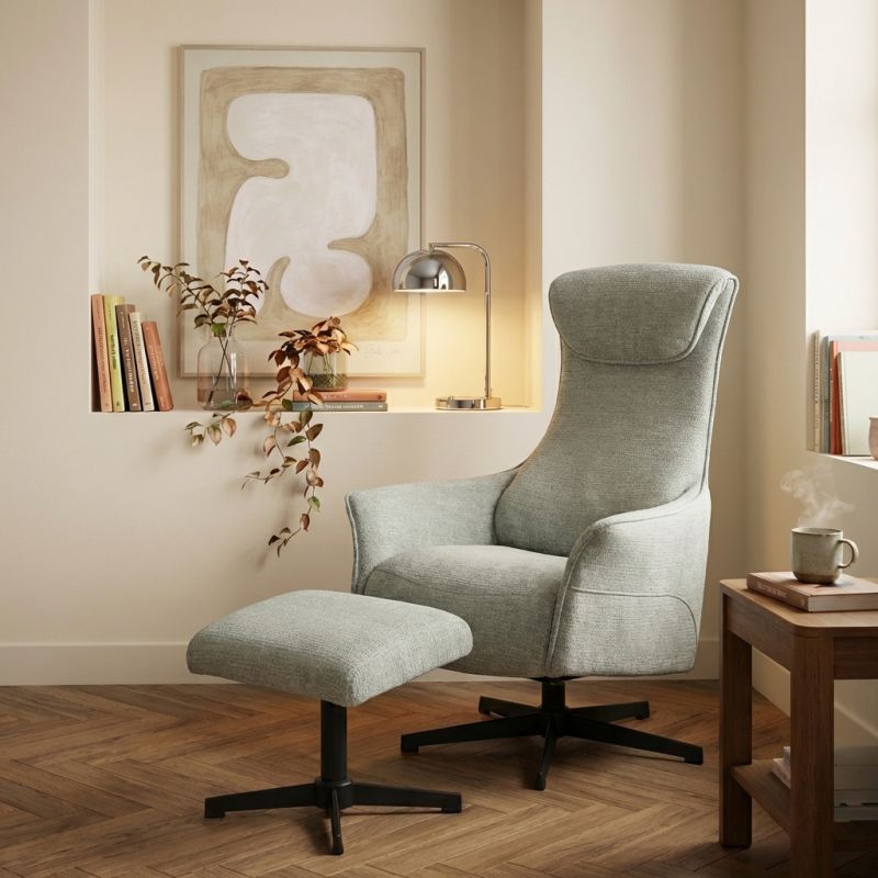 Rigel - Fauteuil Relax Manuel Rotatif 1 Place - Tissu Vert