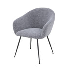 fauteuil socky tissu gris chine pieds fins metal noir fond blanc