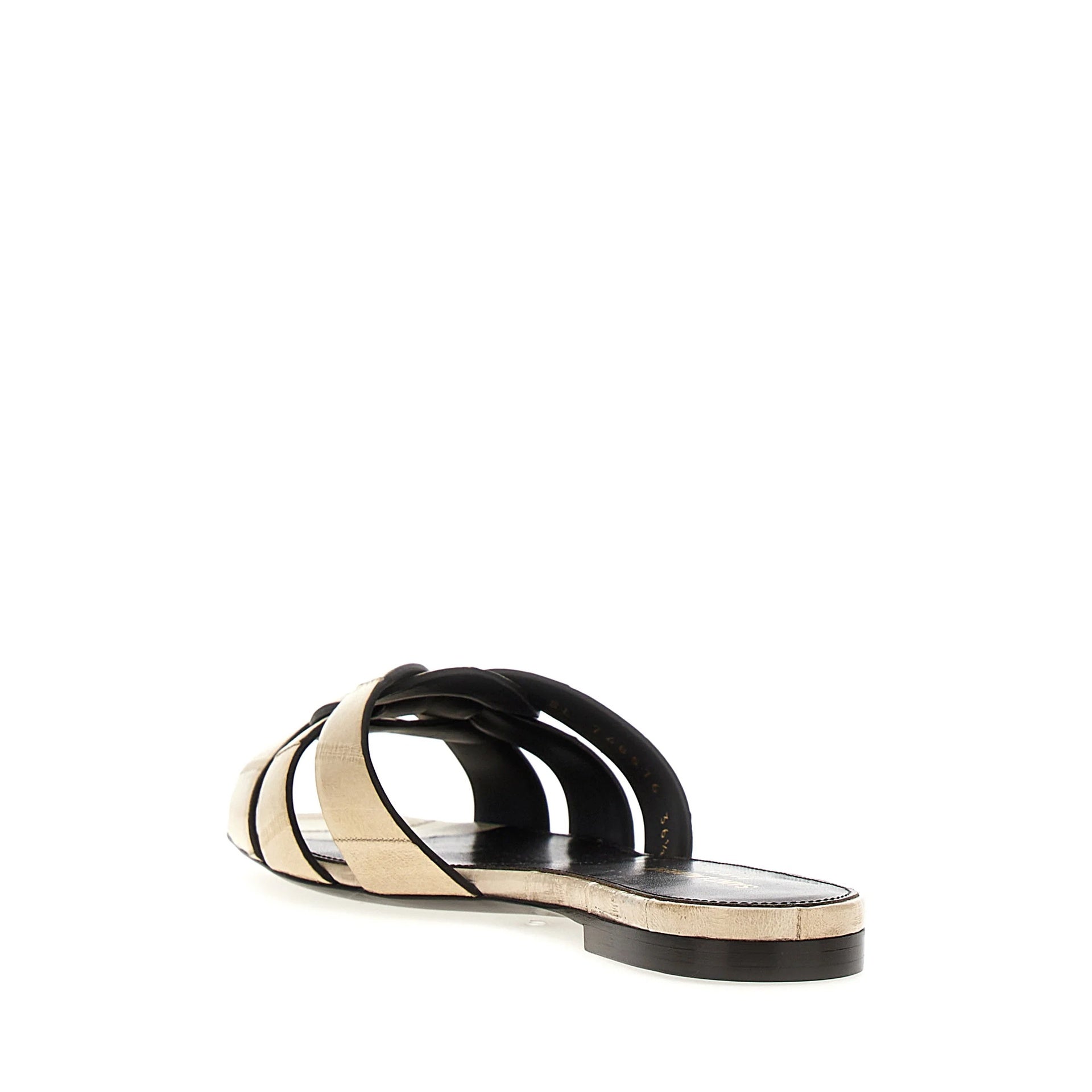 Sandales - Saint Laurent Tribute Eel Leather Flat - Beige