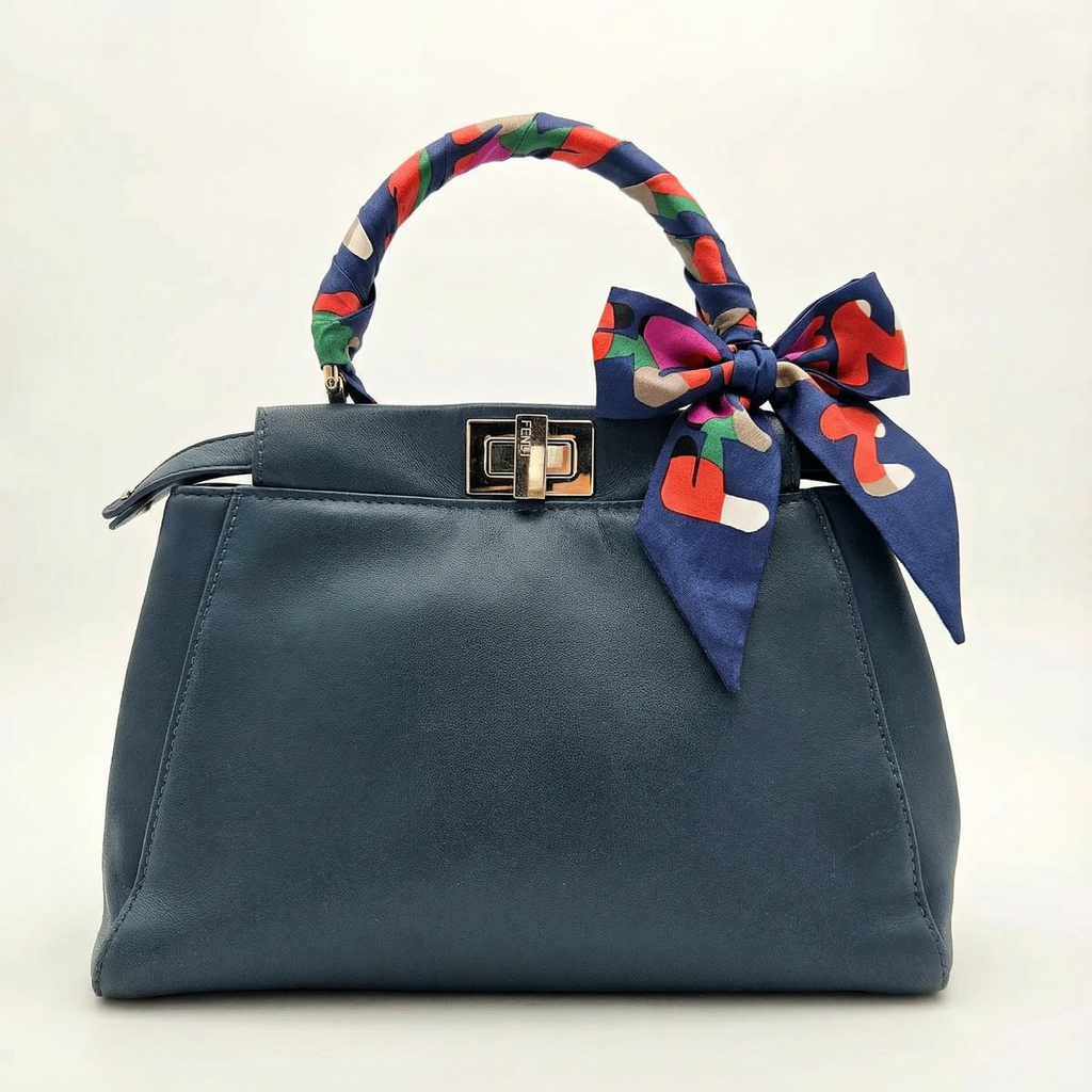 Fendi Peekaboo Mini Bleu Pétrole