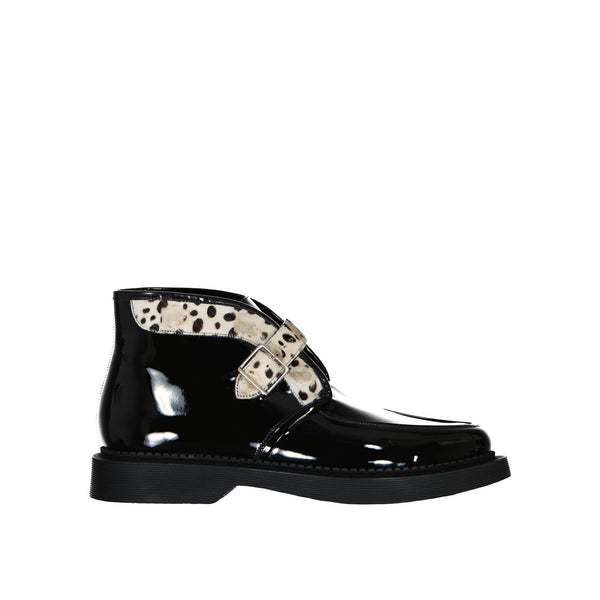 Bottes Saint Laurent Leather And Fur - Black - Homme
