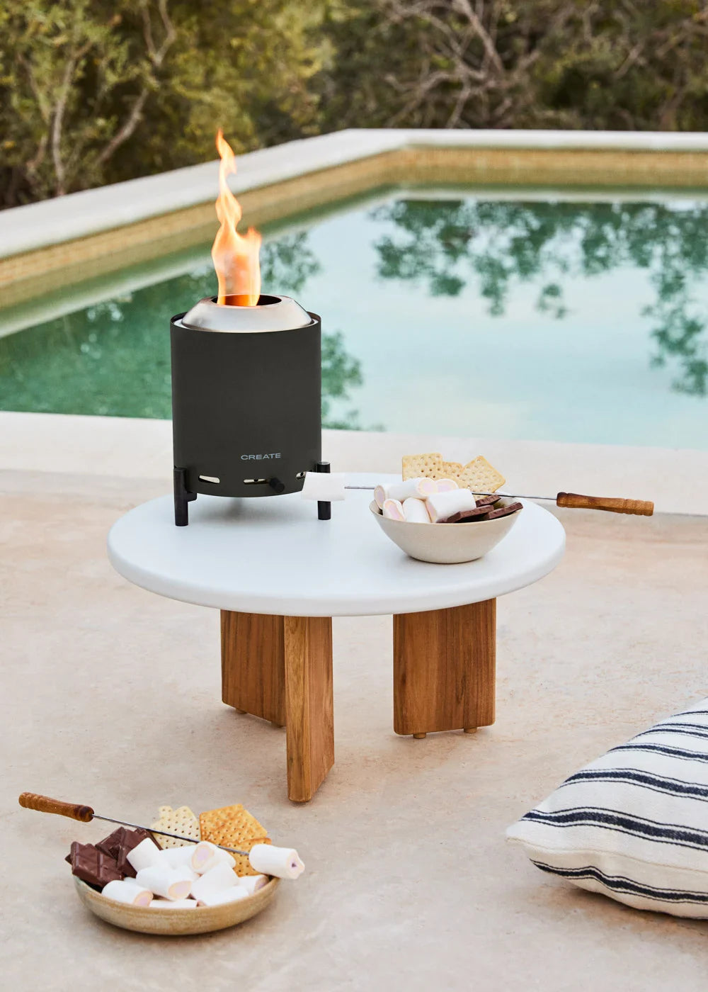 Fire Pit Compact - Brasero De Table 1,5Kw Extérieur À Pellets Sans Fumée - Noir