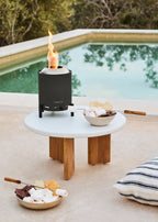 Fire Pit Compact - Brasero De Table 1,5Kw Extérieur À Pellets Sans Fumée - Noir