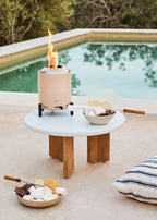 Fire Pit Compact - Brasero De Table 1,5 Kw Extérieur À Pellets Sans Fumée - Sable