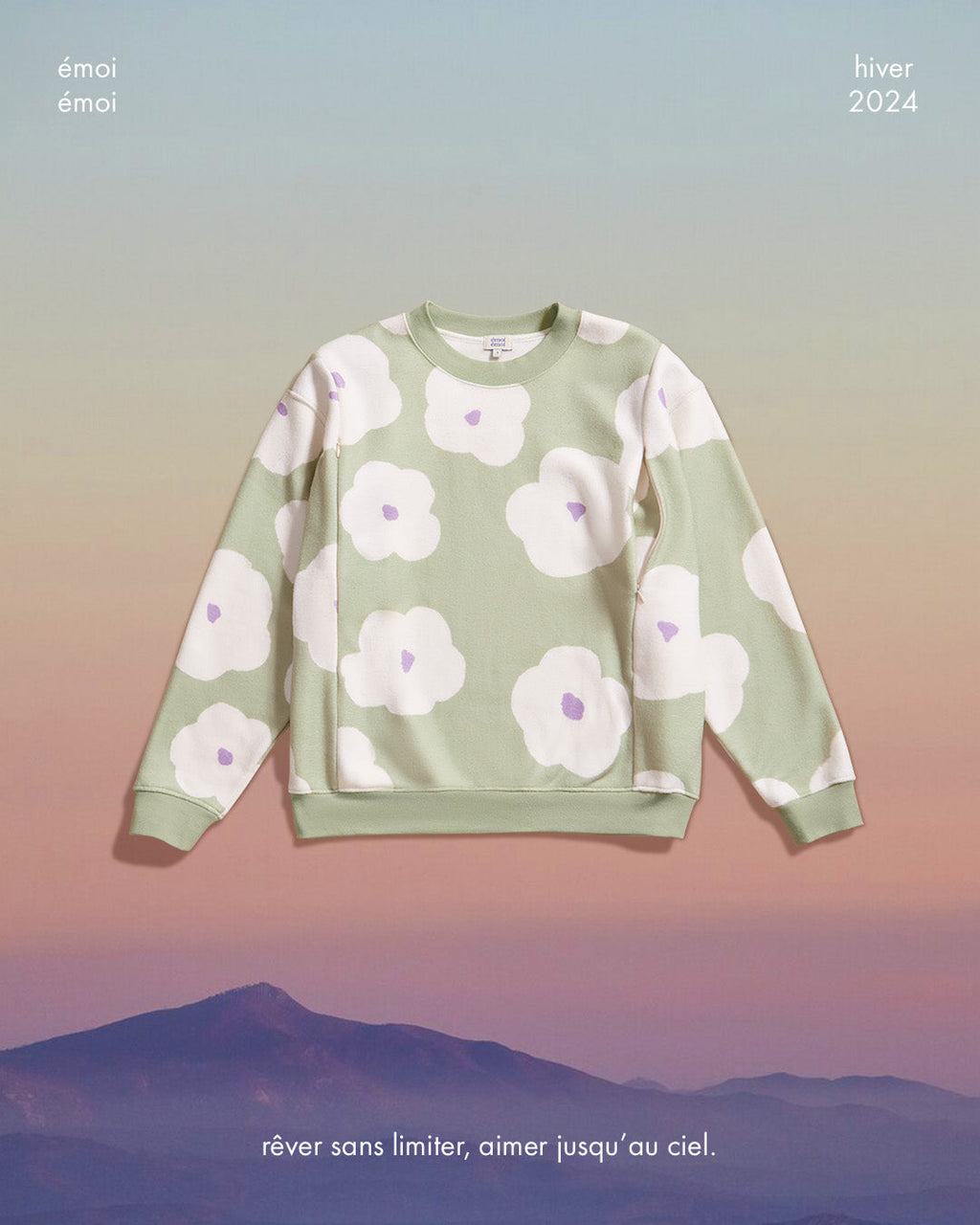 Le Sweat D'Allaitement Silke En Polaire Recyclée - Anémones Nuages