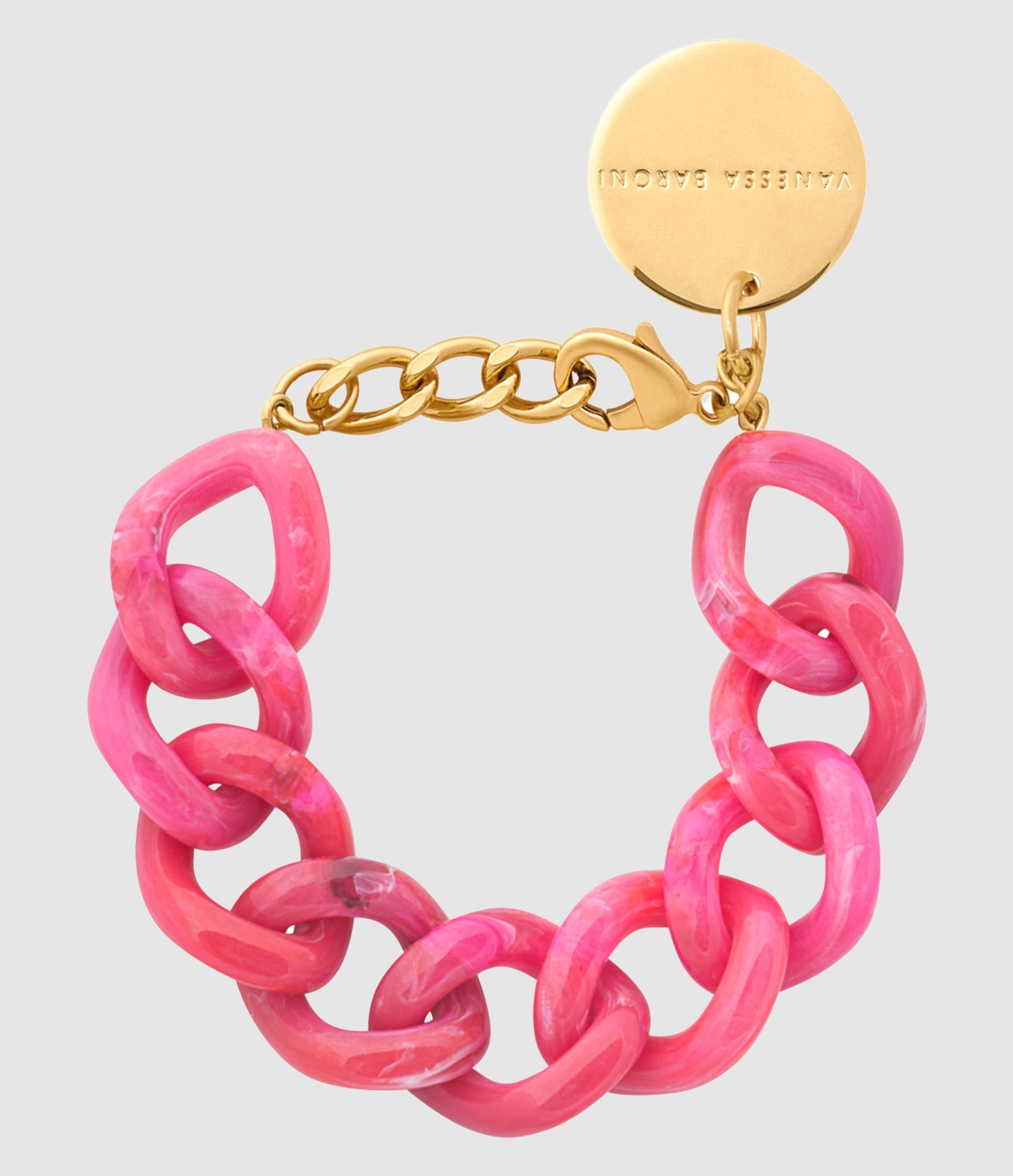 Vanessa Baroni - Bracelet Flat Chain Raspberry Marble - Femme