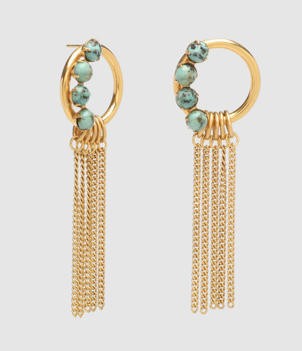 Perrine Taverniti - Boucles D'Oreilles Fleury Pm Jaspe Africain Doré - Femme