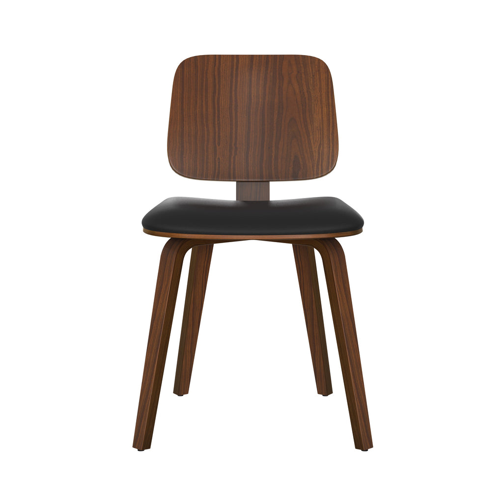 flow chaise en bois de noyer et tissu noir