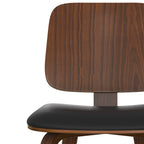 flow chaise en bois de noyer tissu noir