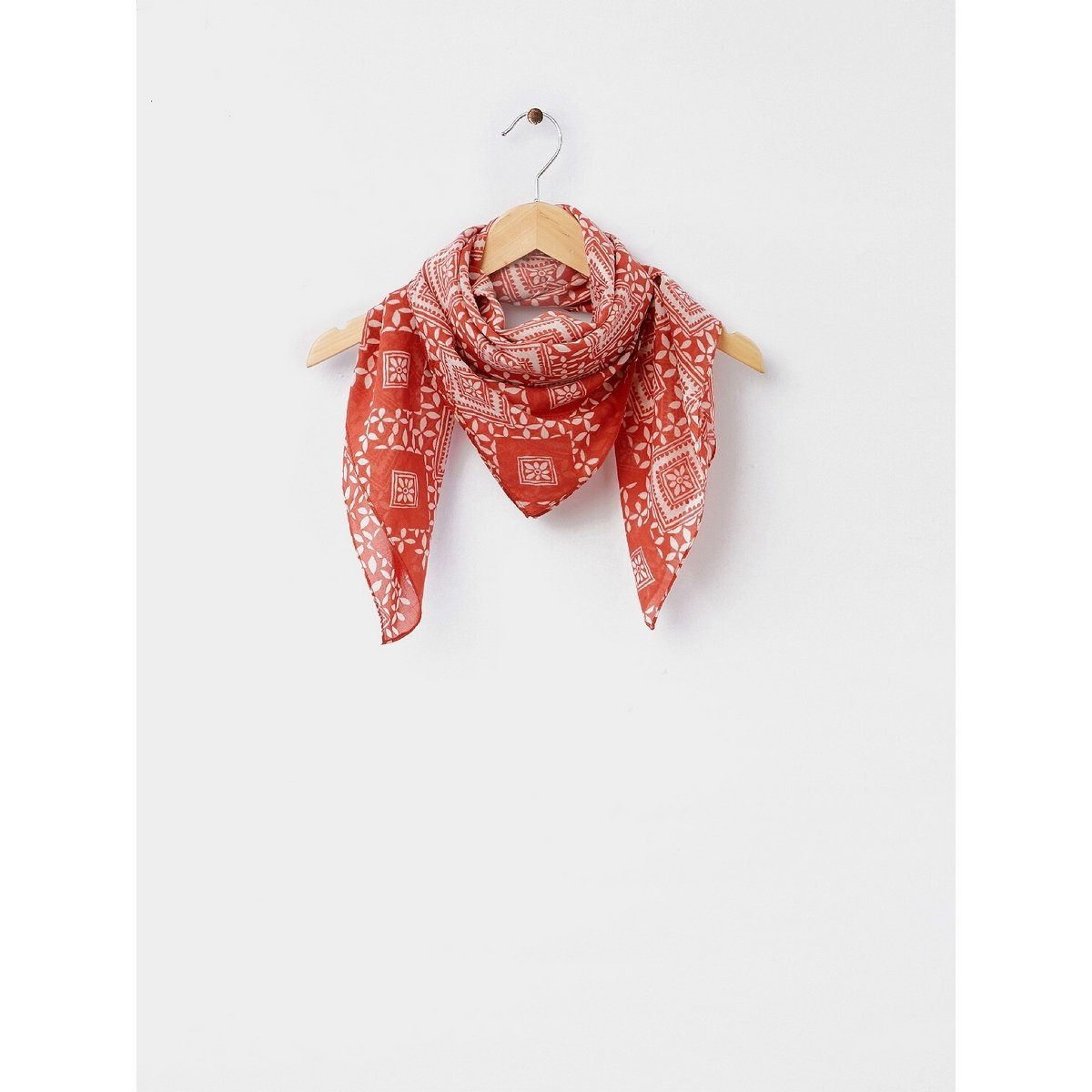 Foulard Motif Indien - Rouge - Femme ACCESSOIRES Cyrillus