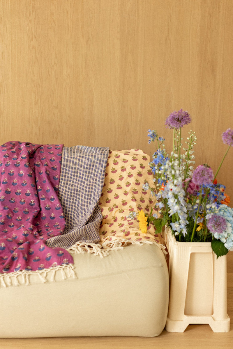 Fouta Kota "Florets" - Macadamia, Simple