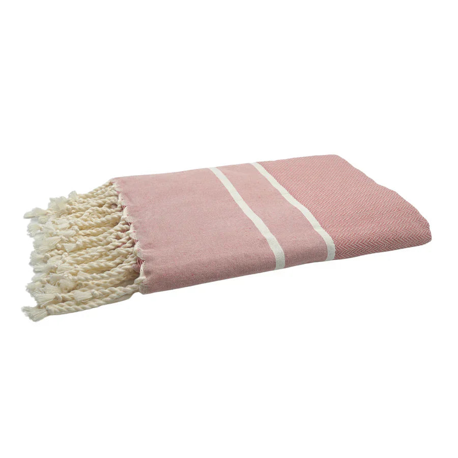 Fouta Chevrons - Rose Poudré