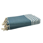 Fouta Xxl Rayée - Bleu Canard