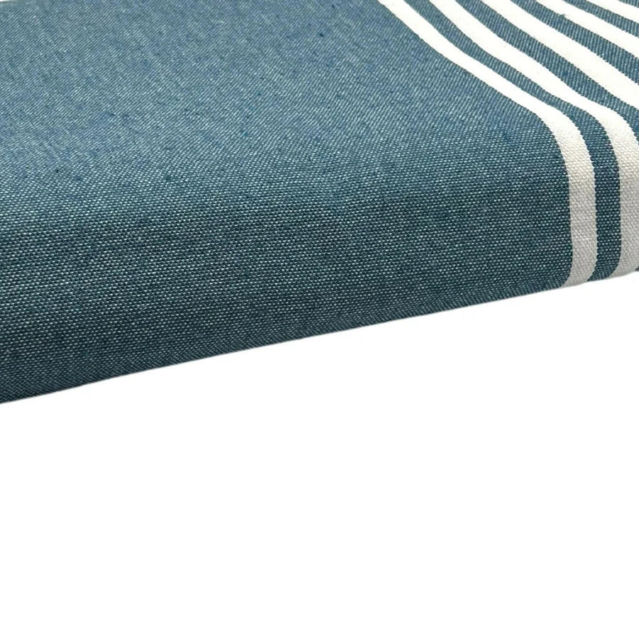 Fouta Xxl Rayée - Bleu Canard