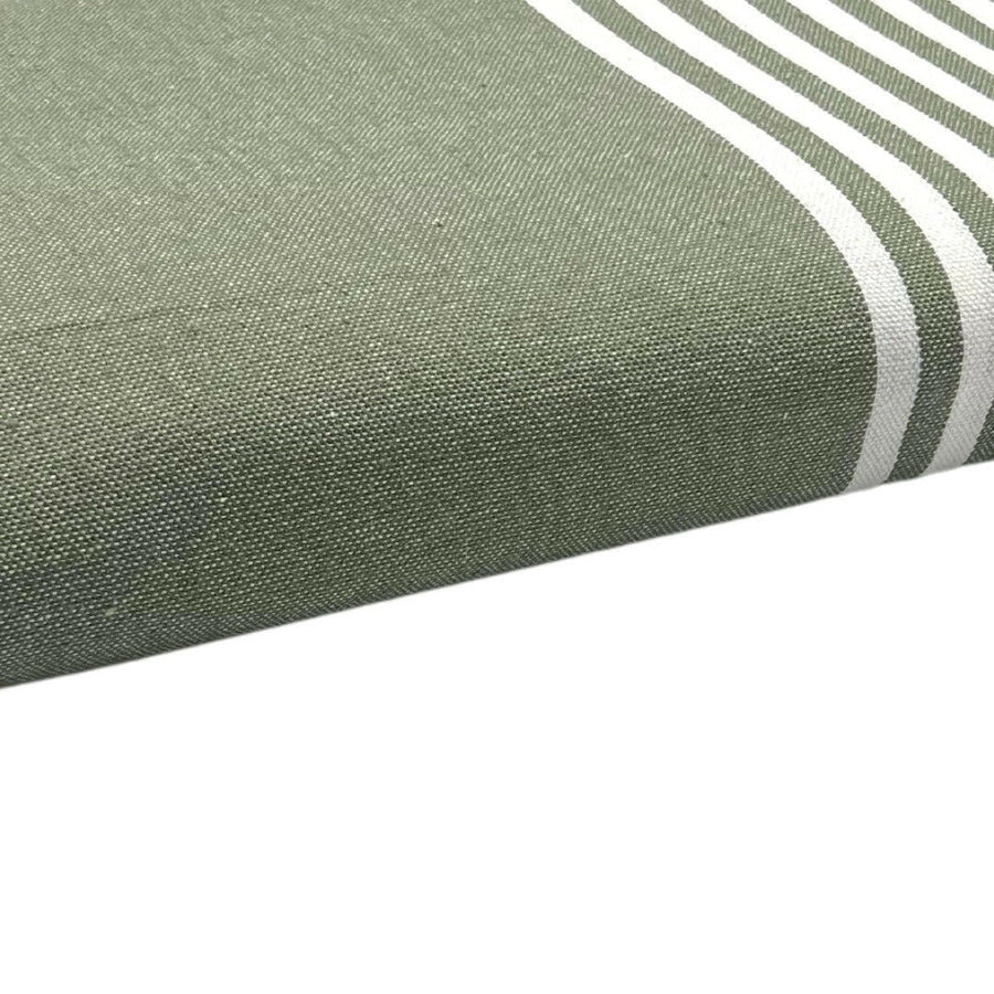 Fouta Xxl Rayée - Vert Olive