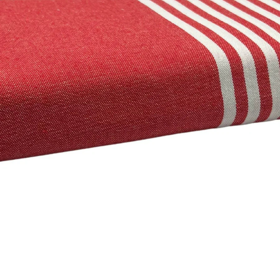 Fouta Xxl Rayée - Rouge