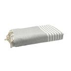 Fouta Xxl Rayée - Gris Clair