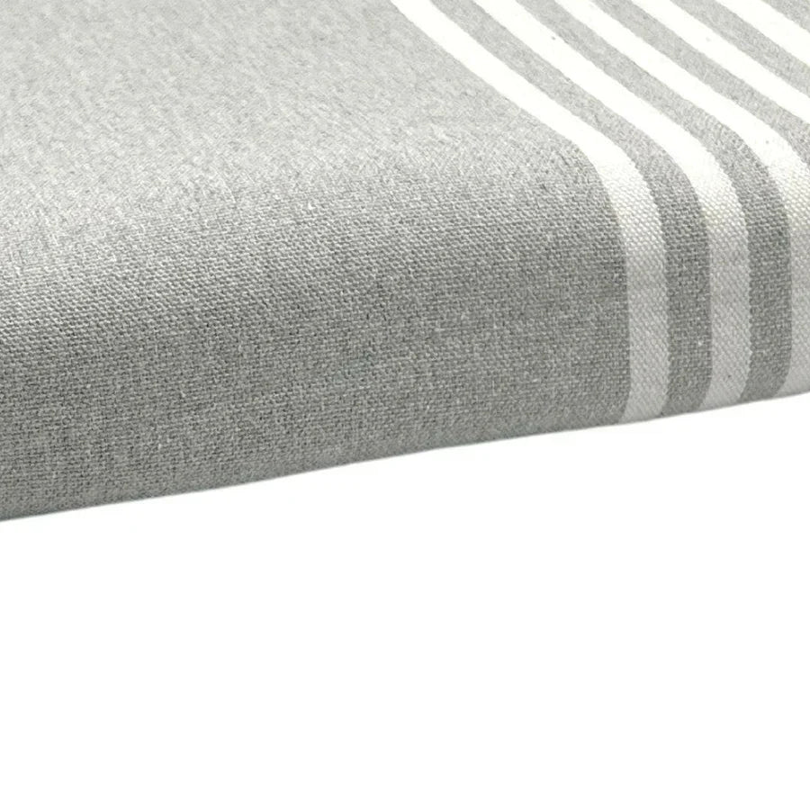 Fouta Xxl Rayée - Gris Clair