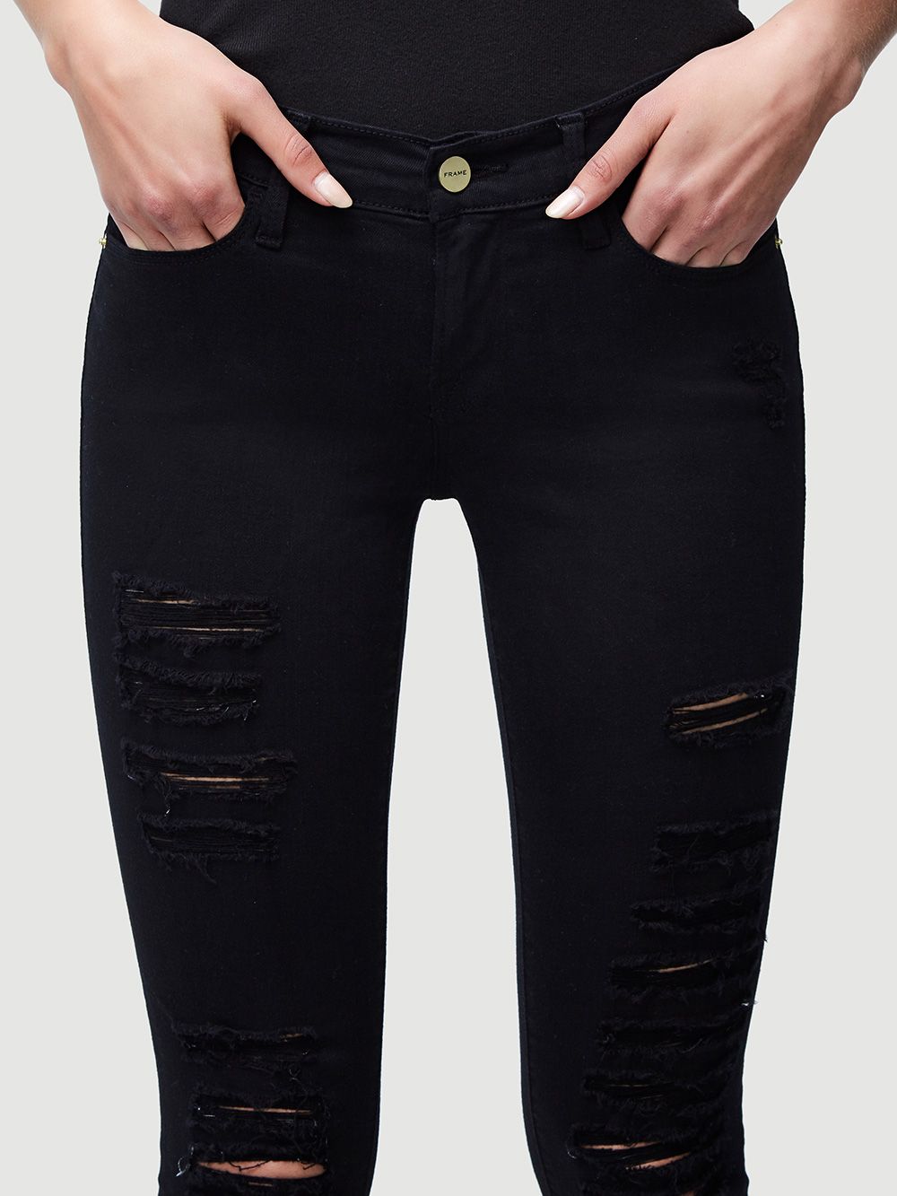 Pantalon Le Color Ripped Jean - Film Noir