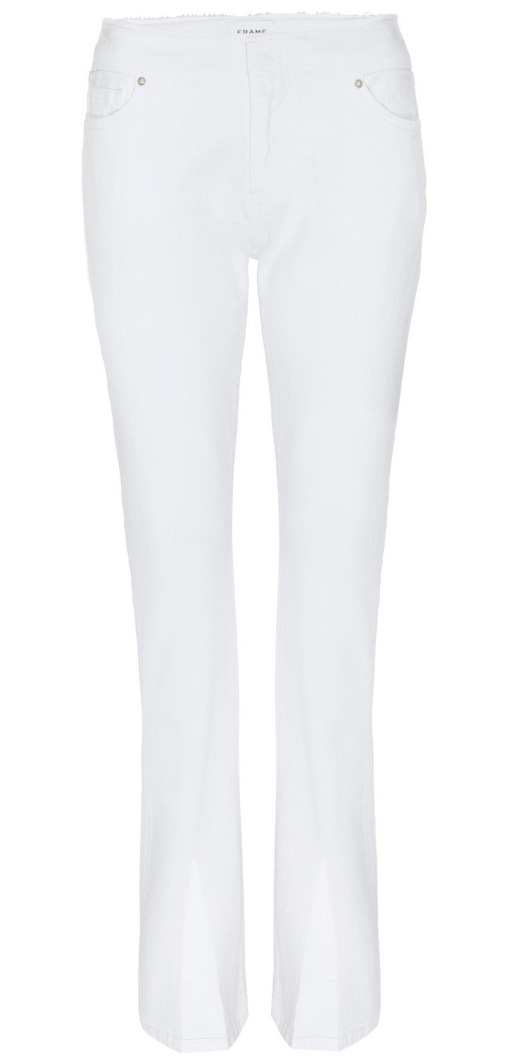 Pantalon Cut Off Waist Mini Boot Slit - Blanc