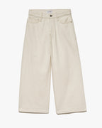 Pantalon High Rise Wide Crop - Ecru