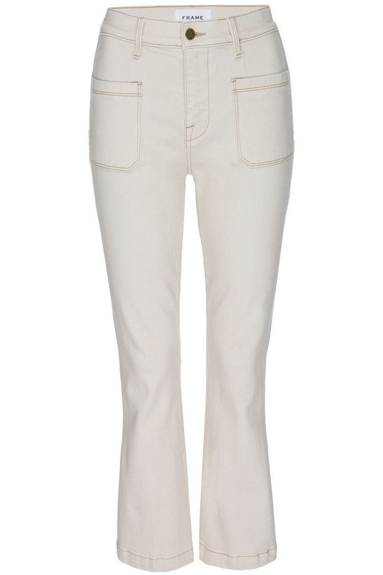 Pantalon Le Bardot Crop Flare - Ecru