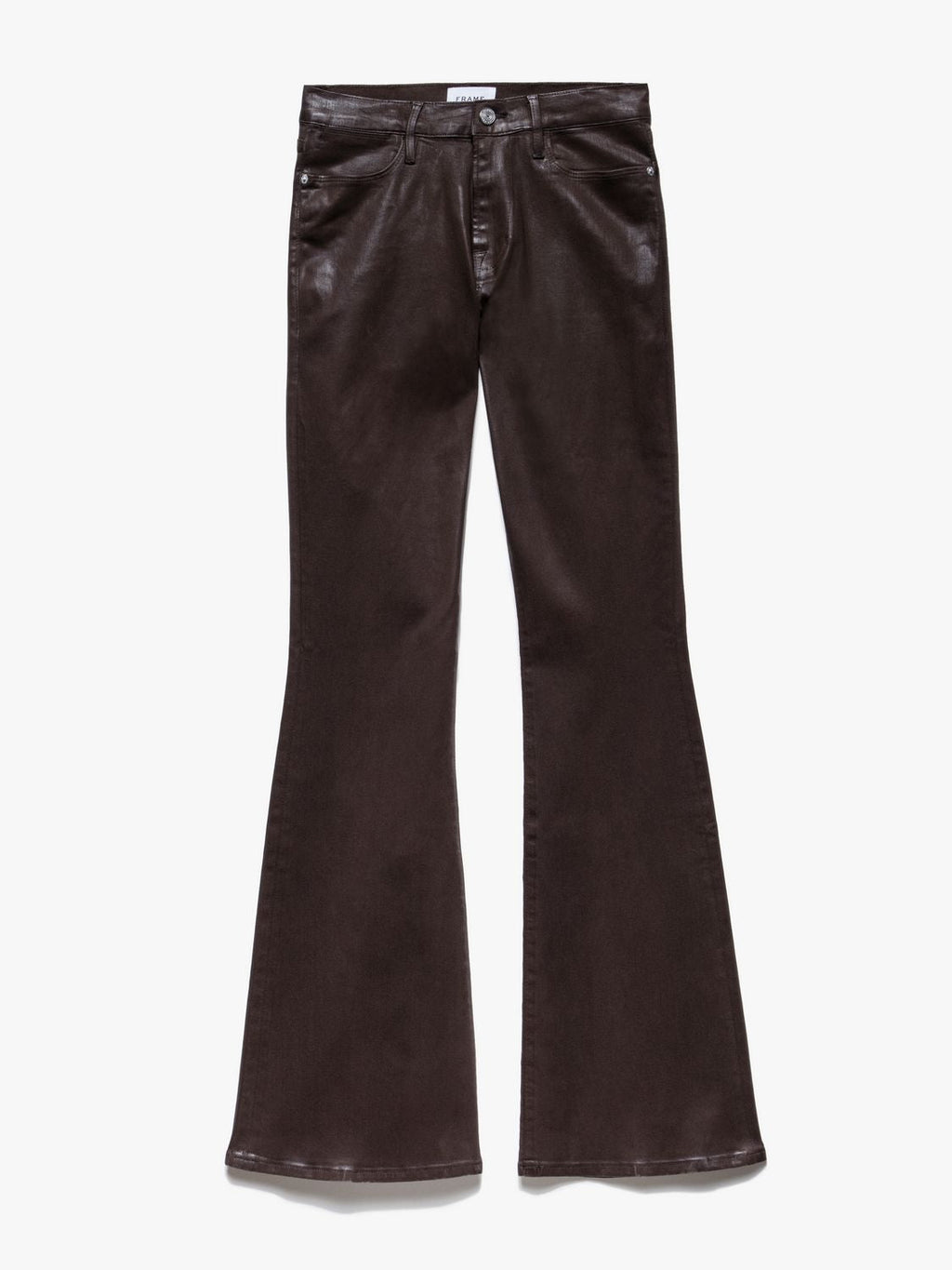 Pantalon Le High Flare Coated - Dark Chocolate