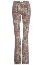 Pantalon Le High Flare Patchwork Snake - Sepia Multi