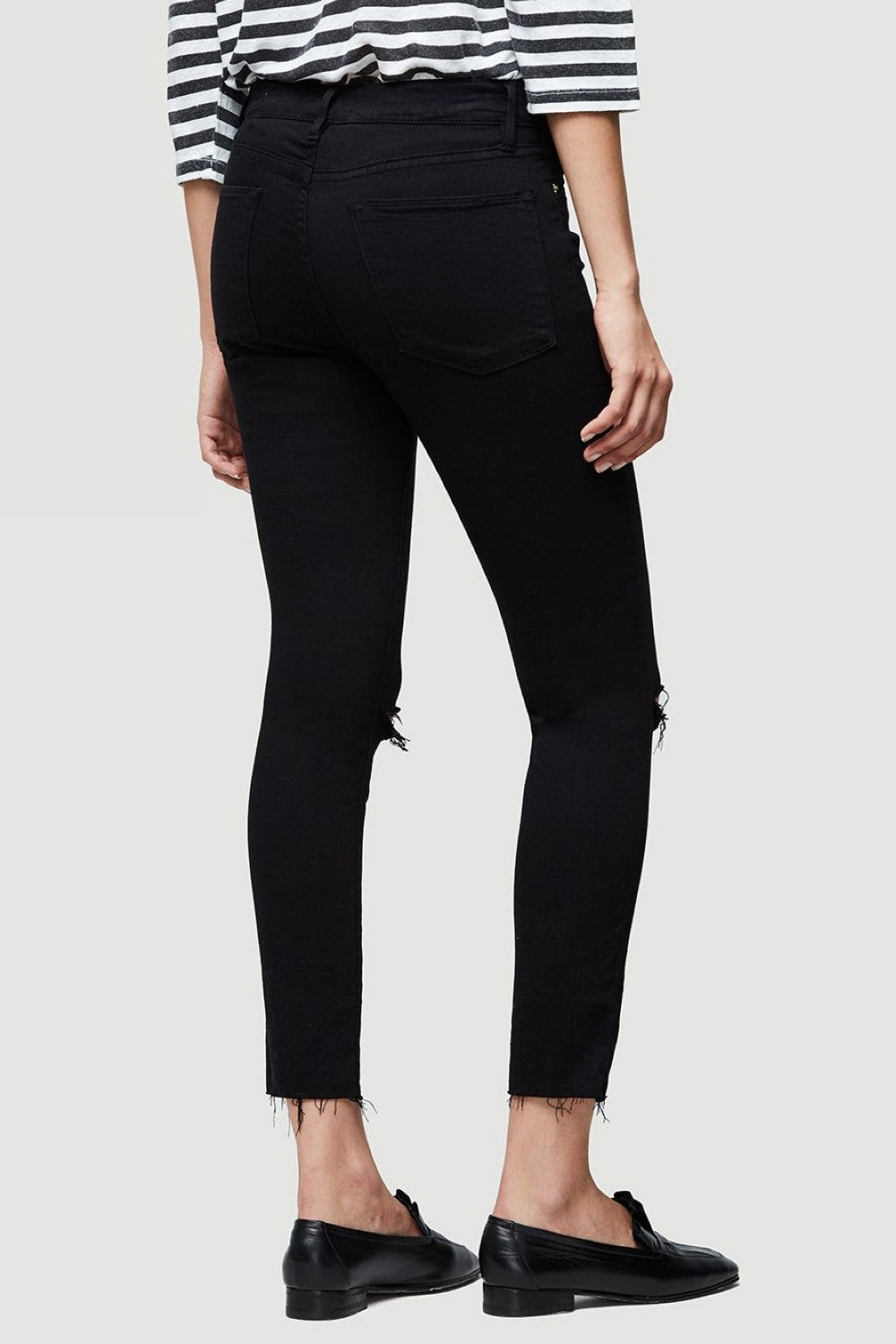 Pantalon Le High Skinny Crop Raw Edge - Noir Slit