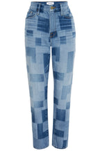 Pantalon Le High Straight Laser Patchwork - Indigo Multi