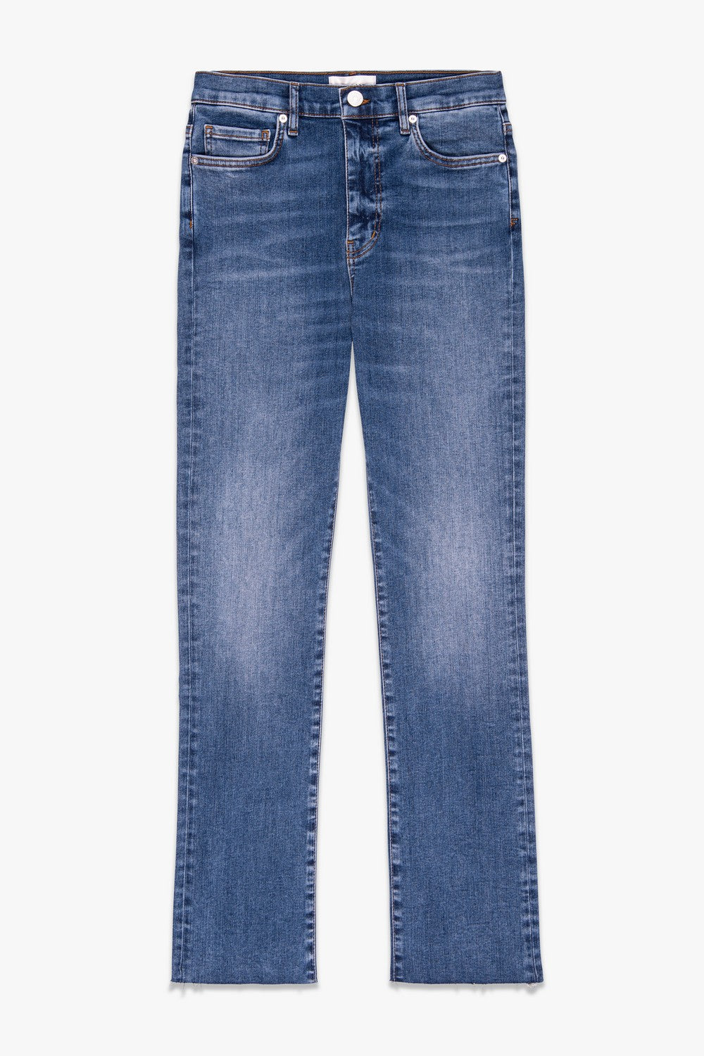 Pantalon Le High Straight Long Raw Fray - Mermaid