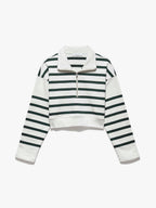 Pull Cropped Half Zip - Pine Multi