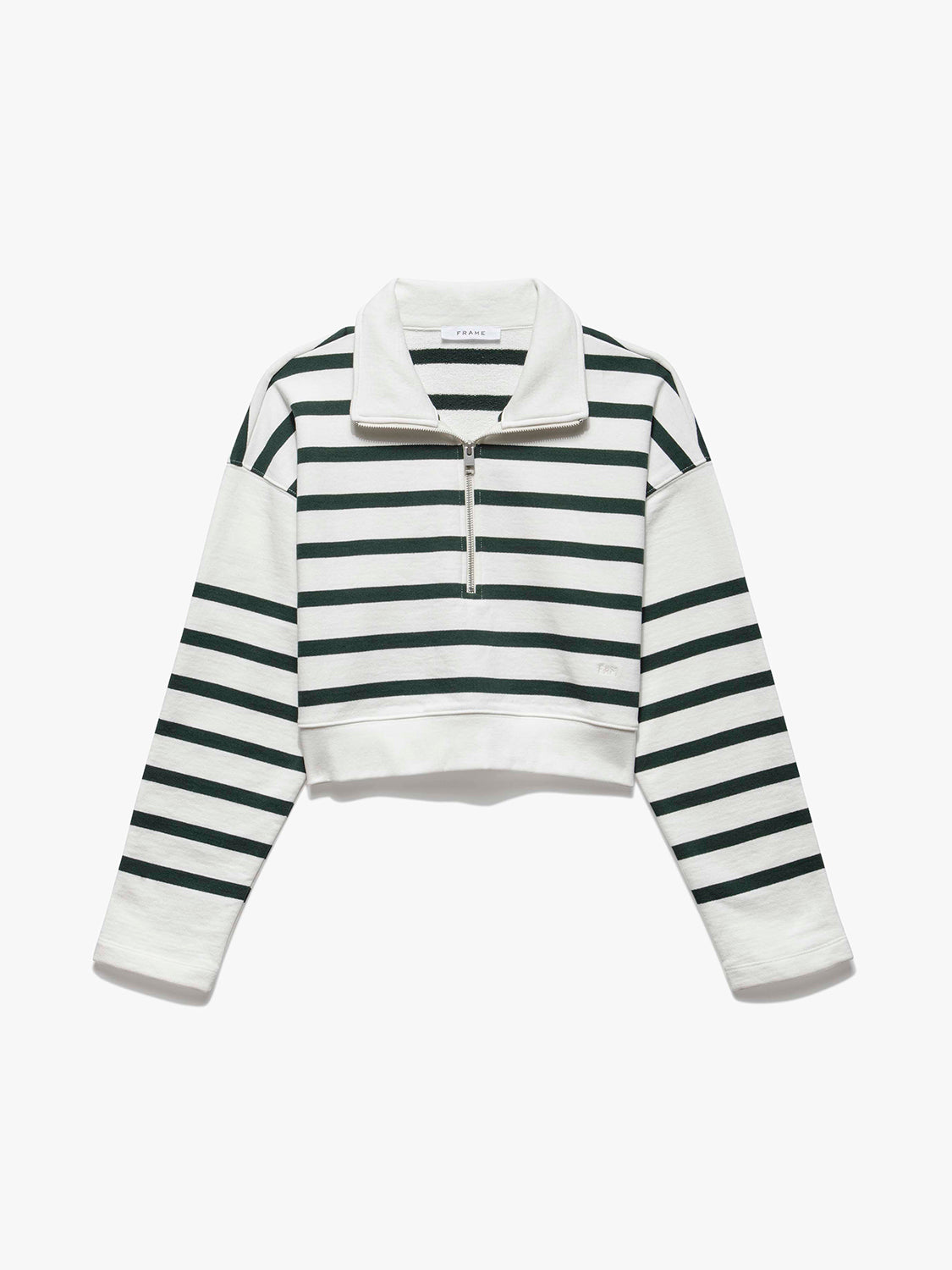 Pull Cropped Half Zip - Pine Multi