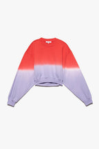 Sweat Cropped Crew Dip Dye - Red Orange Multi