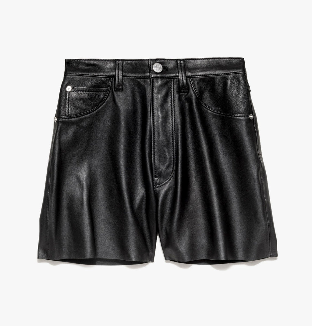 Short High Rise Leather - Noir