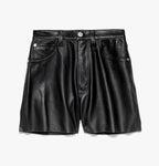 Short High Rise Leather - Noir