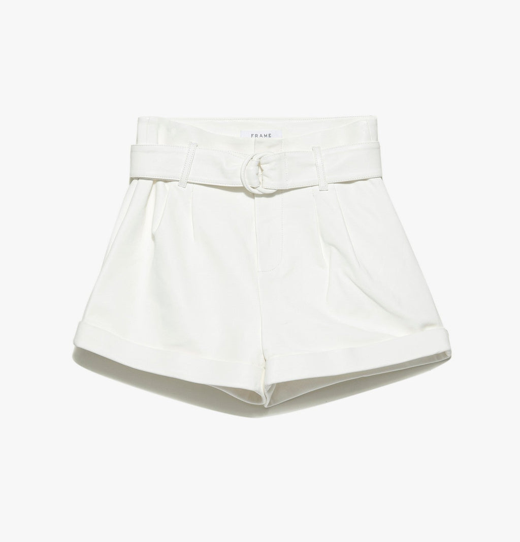 Short Paperbag Leather - Bone