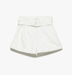 Short Paperbag Leather - Bone