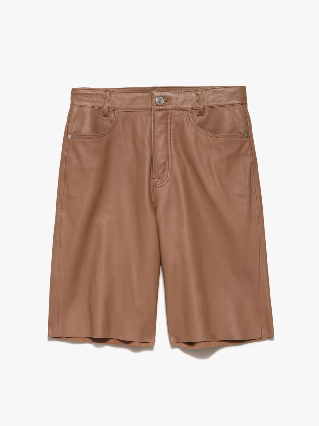 Short High Rise Leather - Latte
