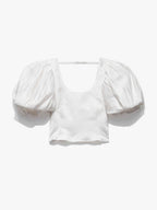 Top Puff Sleeve Uneck - Off White