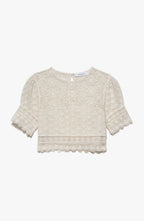 Top Cropped Lace - Bone