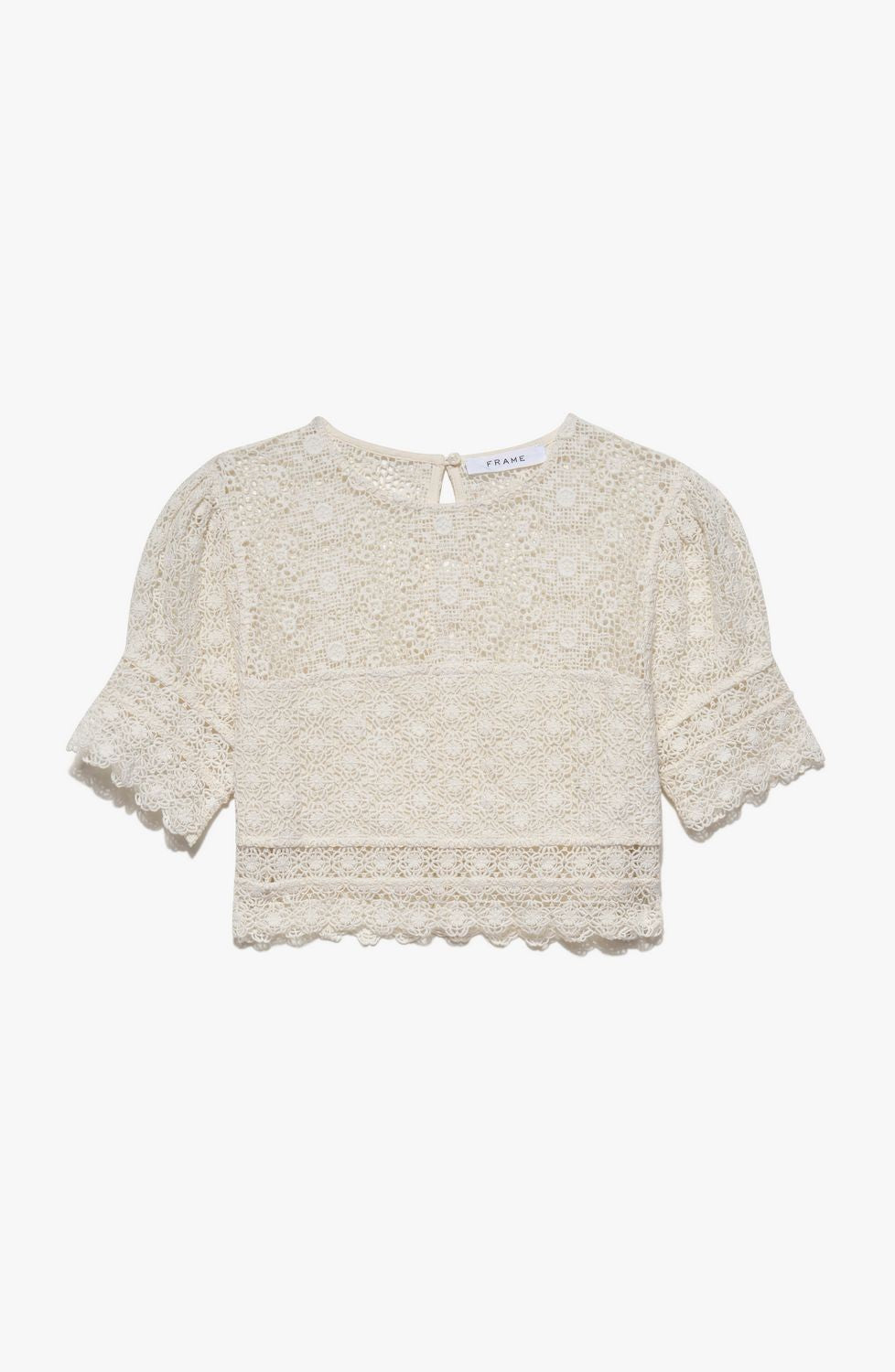 Top Cropped Lace - Bone