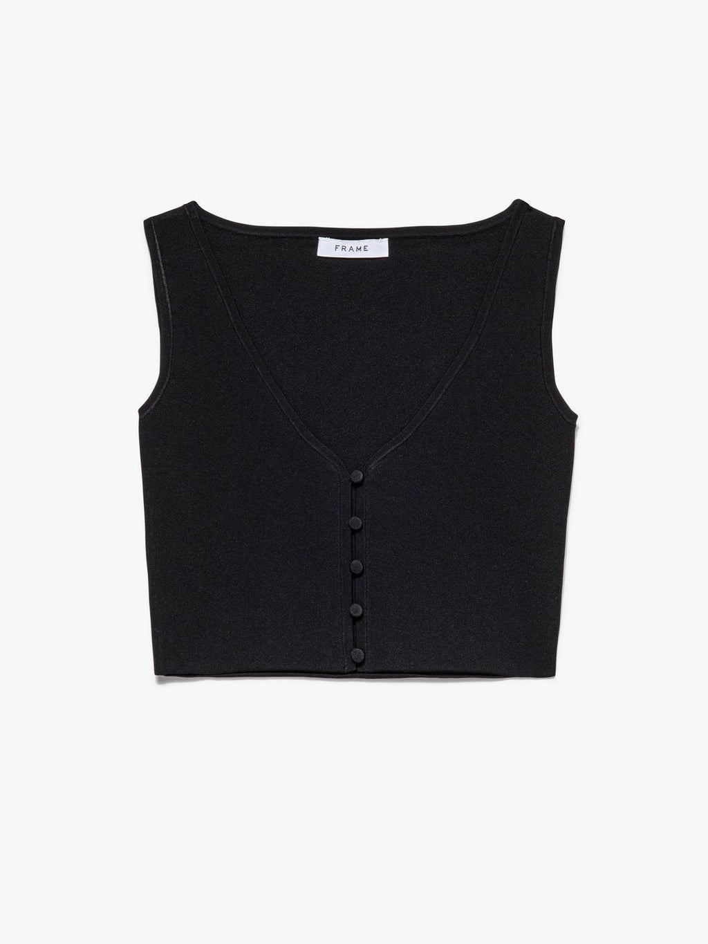 Top Button Down Tank - Noir