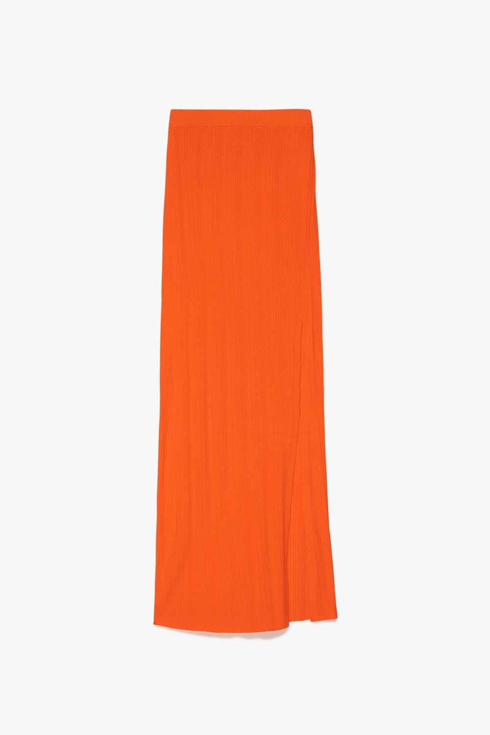 Jupe Mixed Rib Cutout - Bright Tangerine