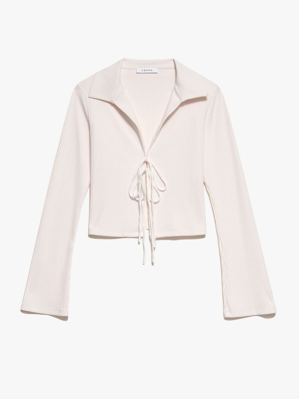 Top Bell Sleeve Rib Polo - Bone
