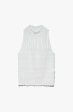Top Smocked Knit Halter - Bone