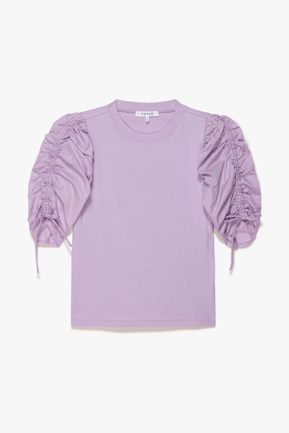T-Shirt Ruched Tie Sleeve - Lilac