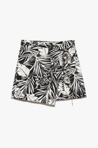 Jupe Wrap Mini - Noir Multi