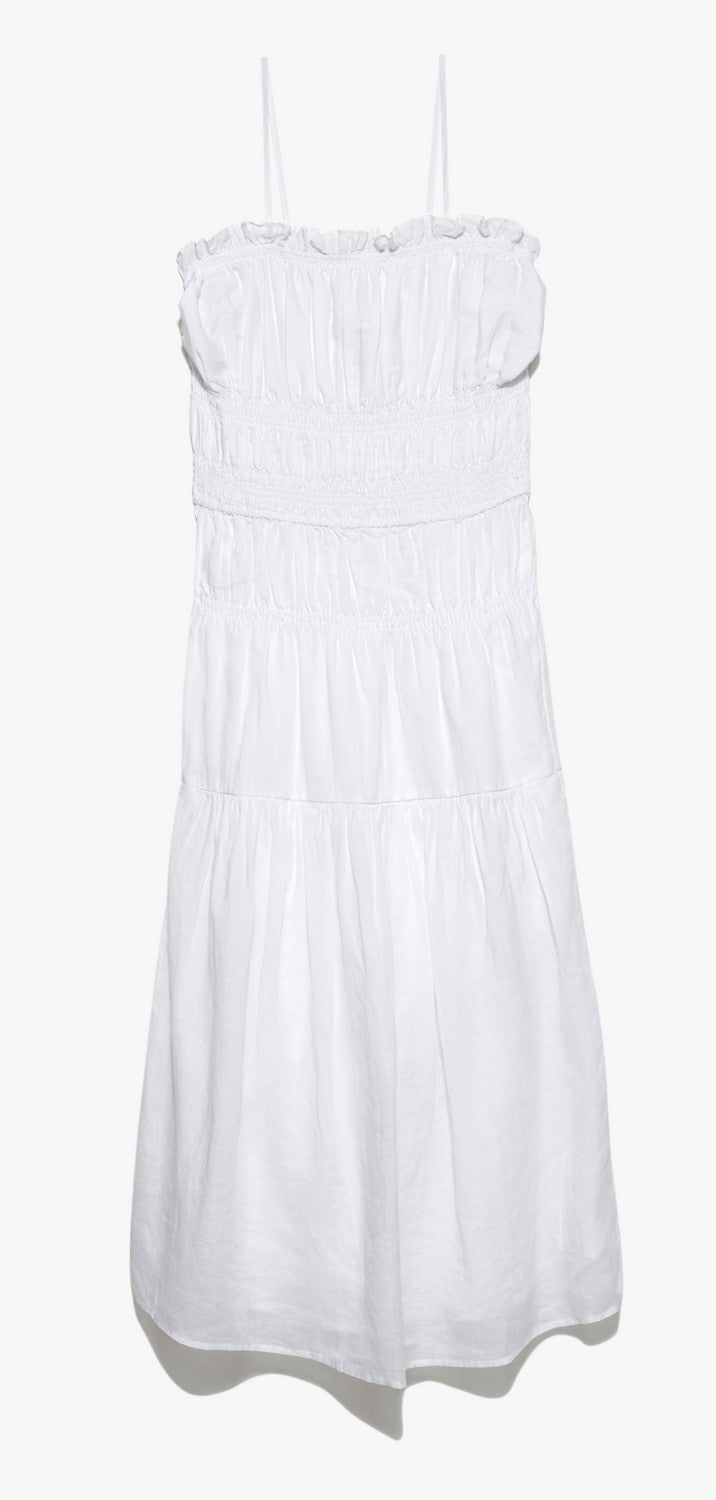 Robe Smocked Midi - Blanc